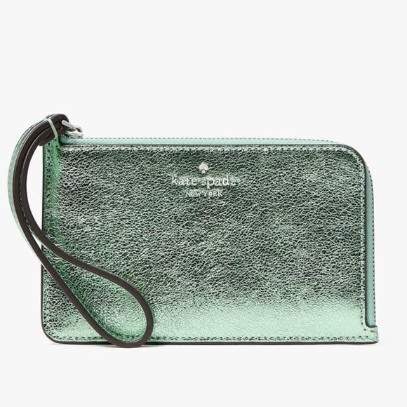 Lucy Metallic Small L-Zip Wristlet | Kate Spade - Picture 1 of 4